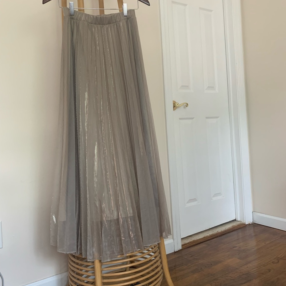 MANGO PEARL GLAZED maxi skirt